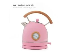 Bouilloire Caprizze Nara 2200 W En Acier Inoxydable Avec Thermomètre Intégré Capacité 1,8 L Rose Mat Et Effet Bois -Electroménager Soldes petit electromenager 19432349