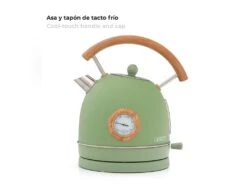 Bouilloire Caprizze Nara 2200 W En Acier Inoxydable Avec Thermomètre Intégré Capacité 1,8 L Vert Mat Et Effet Bois -Electroménager Soldes petit electromenager 19432359
