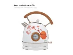 Bouilloire Caprizze Nara 2200 W En Acier Inoxydable Thermomètre Intégré Capacité 1,8 L Décoration Florale Et Effet Bois -Electroménager Soldes petit electromenager 19432369