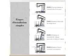 Robot Pâtissier 1300w Avec Bol 4,5l En Acier Inox Batteur Electrique à 8 Vitesses Réglables -Electroménager Soldes petit electromenager 22020339