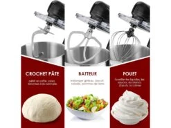 Robot Pâtissier 1400w Avec Bol 7l Batteur Electrique En Inox Et Abs à 6 Vitesses Réglables Avec Fouet -Electroménager Soldes petit electromenager 22020399