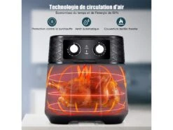 Friteuse Sans Huile 5 L Friteuse à Air Chaud 1700w Avec Minuterie Et Contrôle De Température -Electroménager Soldes petit electromenager 22021269