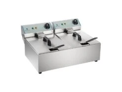 Friteuse Acier Inox 2 Bacs 10 Litres Cuve Amovible Professionnelle 3614010