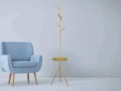 Porte-manteaux En Métal Doré - HOULA -Electroménager Soldes porte manteau et patere 715445