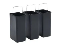Poubelle De Tri Sélectif à Pédale En Inox - 3 Bacs De 15 L - ODENSE -Electroménager Soldes poubelle 479277