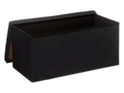 2 En 1 Pouf Pliant Double Et Coffre De Rangement Noir 76 X 37.5 Cm -Electroménager Soldes pouf 10736329