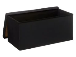 2 En 1 Pouf Pliant Double Et Coffre De Rangement Noir 76 X 37.5 Cm -Electroménager Soldes pouf 10736333