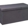 2 En 1 Pouf Pliant Double Et Coffre De Rangement Gris Foncé 76 X 37.5 Cm -Electroménager Soldes pouf 10736335