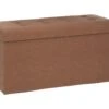 Pouf Et Coffre De Rangement En Bois Et Revêtement Marron 76 X 38 Cm -Electroménager Soldes pouf 10773053