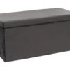 2 En 1 Pouf Pliant Double Et Coffre De Rangement En Velours Gris 76 X 38 Cm -Electroménager Soldes pouf 9609631