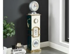 Lampe De Décoration Range-CD Et Horloge GASOLINE - H.110 Cm - Blanc Et Vert