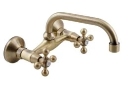 Robinet élégant Avec Mitigeur à Têtes Rétro Laiton Antique