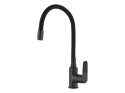 Grand Robinet Avec Bec élastique à Mémoire De Forme Simple Inox/Noir