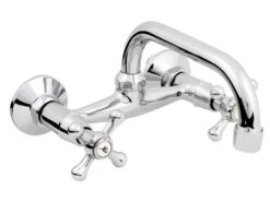 Robinet Bec Type-C Avec Mitigeur à Têtes Rétro 20cm Laiton Chromé