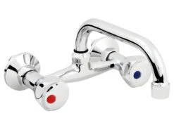 Robinet Mural Avec Bec Type-C Et Mitigeur Laiton Chromé