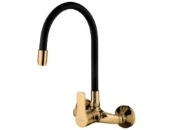 Robinet Mural Avec Bec élastique Et Mitigeur à Levier Unique Or