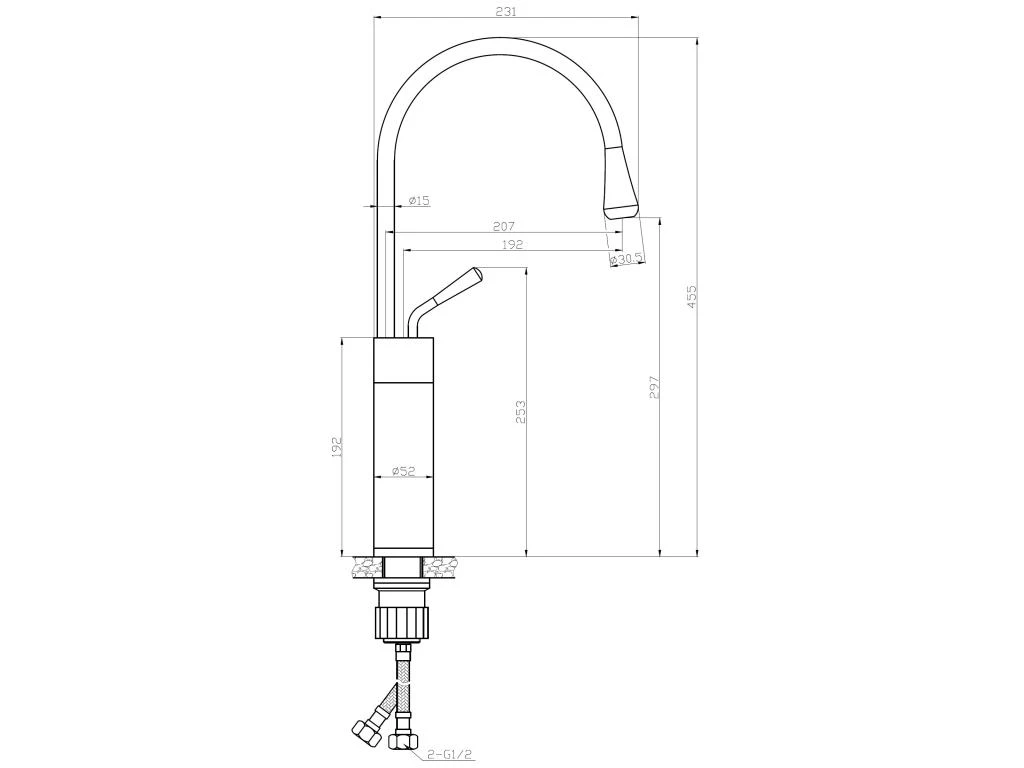 Robinet Avec Mitigeur Or/Noir 4 Robinet Avec Mitigeur Or/Noir – Image 2