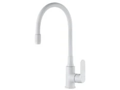 Grand Robinet Avec Bec élastique à Mémoire De Forme Simple Inox/Blanc