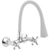Robinet Mural Avec Bec Flexible Et Mitigeur à Têtes En Croix Gris/Chrome -Electroménager Soldes robinet 15027087