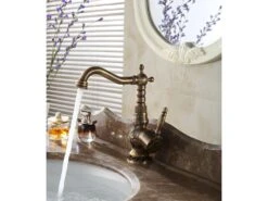 Robinet Avec Mitigeur à Simple Poignée Laiton Antique -Electroménager Soldes robinet 15027117