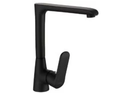 Robinet Avec Mitigeur à Levier Unique Laiton Laqué Noir