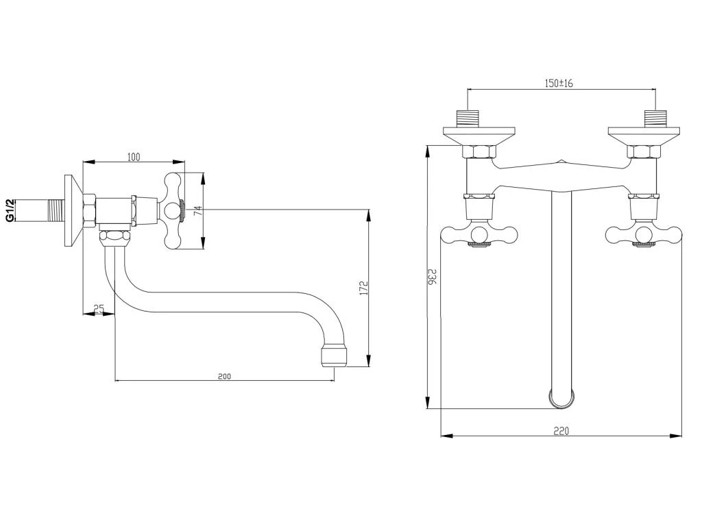 Robinet Bec Type-S Avec Mitigeur à Tête En Croix 5 Robinet Bec Type-S Avec Mitigeur à Tête En Croix – Image 3