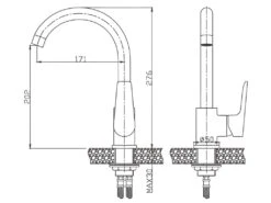 Robinet Avec Mitigeur à Levier Unique Blanc/Chrome -Electroménager Soldes robinet 15027217