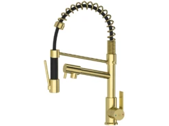 Big Hotto Mitigeur évier à Douchette Or Brossé - Essebagno