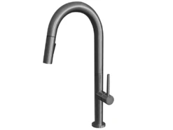 Portofino Mitigeur évier à Douchette Gun Métal - Essebagno