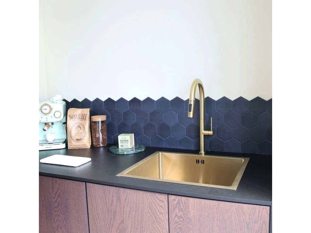 Portofino Mitigeur évier à Douchette Or Brossé - Essebagno 6 Portofino Mitigeur évier à Douchette Or Brossé - Essebagno – Image 4