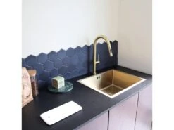 Portofino Mitigeur évier à Douchette Or Brossé - Essebagno 17 Portofino Mitigeur évier à Douchette Or Brossé - Essebagno -Electroménager Soldes robinet 20908255