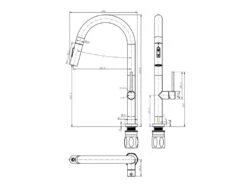 Portofino Mitigeur évier à Douchette Gris Vert - Essebagno -Electroménager Soldes robinet 20908261