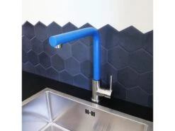 Esseloki Mitigeur évier Façon Inox Et Bec Bleu - Essebagno -Electroménager Soldes robinet 21151897