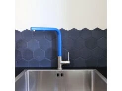 Esseloki Mitigeur évier Façon Inox Et Bec Bleu - Essebagno -Electroménager Soldes robinet 21151899