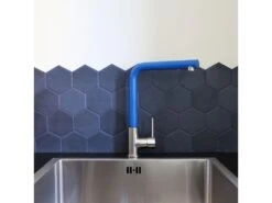 Esseloki Mitigeur évier Façon Inox Et Bec Bleu - Essebagno -Electroménager Soldes robinet 21151903