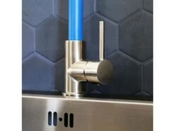Esseloki Mitigeur évier Façon Inox Et Bec Bleu - Essebagno -Electroménager Soldes robinet 21151907