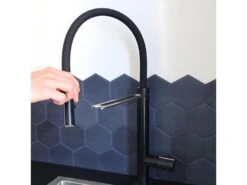 Exil Mitigeur évier à Douchette Noir Et Façon Inox - Essebagno -Electroménager Soldes robinet 21191495