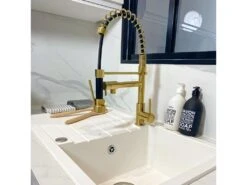 Big Pro Mitigeur évier à Douchette Or - Essebagno -Electroménager Soldes robinet 22249461