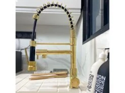 Big Pro Mitigeur évier à Douchette Or - Essebagno -Electroménager Soldes robinet 22249463