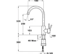 Kiwo Mitigeur évier Façon Inox - Essebagno -Electroménager Soldes robinet 22399207