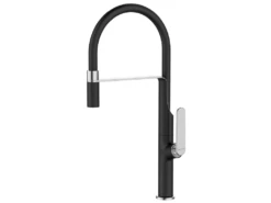 Hideno Mitigeur évier à Douchette Noir Et Chrome - Essebagno