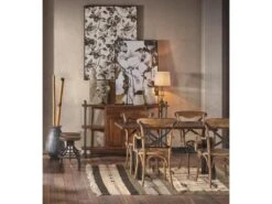 PIPA - Table Reglable En Bois De Manguier Et Métal Noir