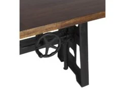 PIPA - Table Reglable En Bois De Manguier Et Métal Noir -Electroménager Soldes table a manger 10036267