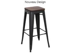 NEVADA - Ensemble Haut 180 Cm Bois Massif Foncé Et Acier -Electroménager Soldes table a manger 10036323