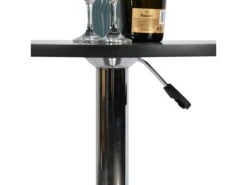 Table Bar Pub Ronde Hauteur Réglable Blanche Avec Base Chrome 60-90cm -Electroménager Soldes table a manger 11333459