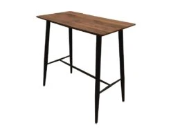 TIANO - Ensemble Table Haute Effet Bois + 4 Tabourets Simili -Electroménager Soldes table a manger 12600055