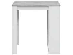 Table Haute Avec étagères En Mélamine Coloris Blanc Effet Ciment - Longueur 103 X Profondeur 50 X Hauteur 105 Cm -Electroménager Soldes table a manger 12812565