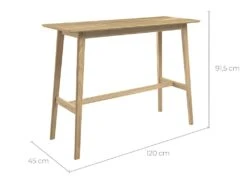 Table De Bar Rectangulaire Buvette 4 Personnes En Bois Clair 120 Cm -Electroménager Soldes table a manger 13010503