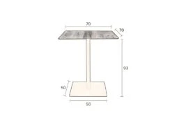 BRAZA - Table De Comptoir Carrée En Acier Et Bois Noir L 70 -Electroménager Soldes table a manger 13260315