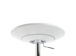 Table Haute De Bar DOMINIK Table Bistrot Ronde Hauteur Réglable Avec Plateau Tournant En Plastique Blanc Et Socle En Métal Chromé -Electroménager Soldes table a manger 15962513